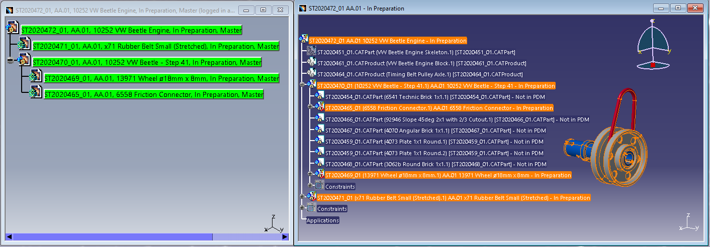 Reduced CATIA tree