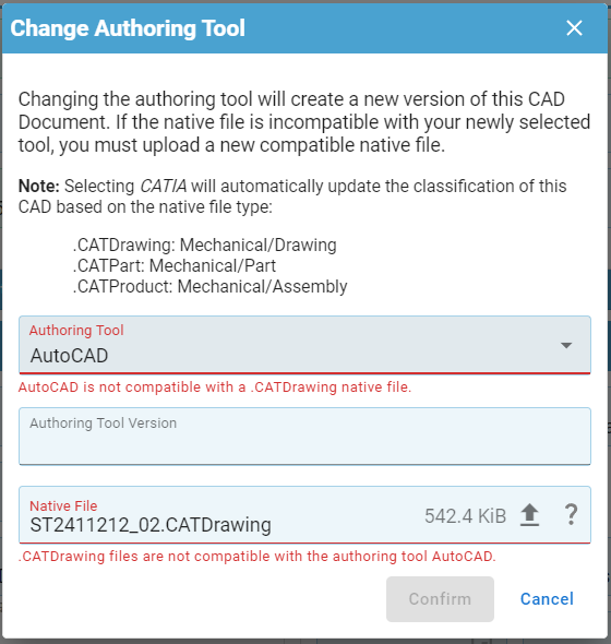 change authoring tool window